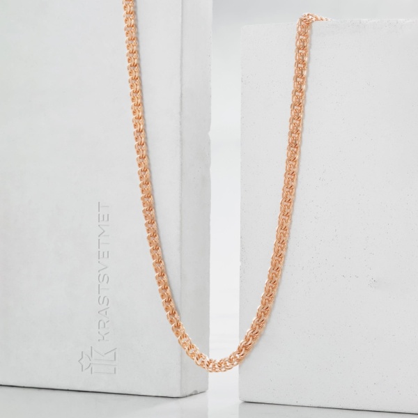 Цепь из красного золота 585, плетение «Гарибальди»